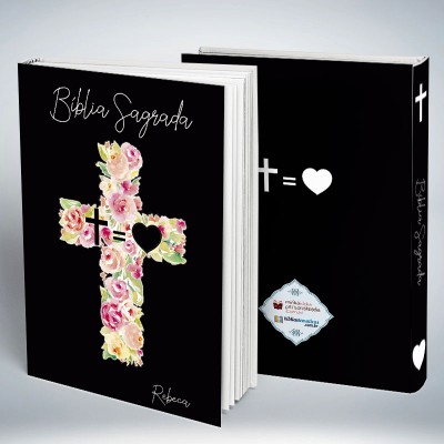 Bíblia Personalizada Cruz Amor Black